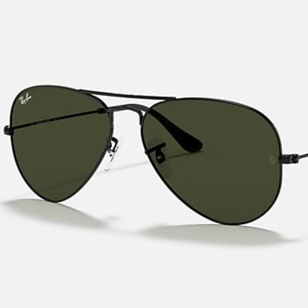 RAY-BAN Aviator Classic L2823– Polished Black Frame, G-15 Green Lenses